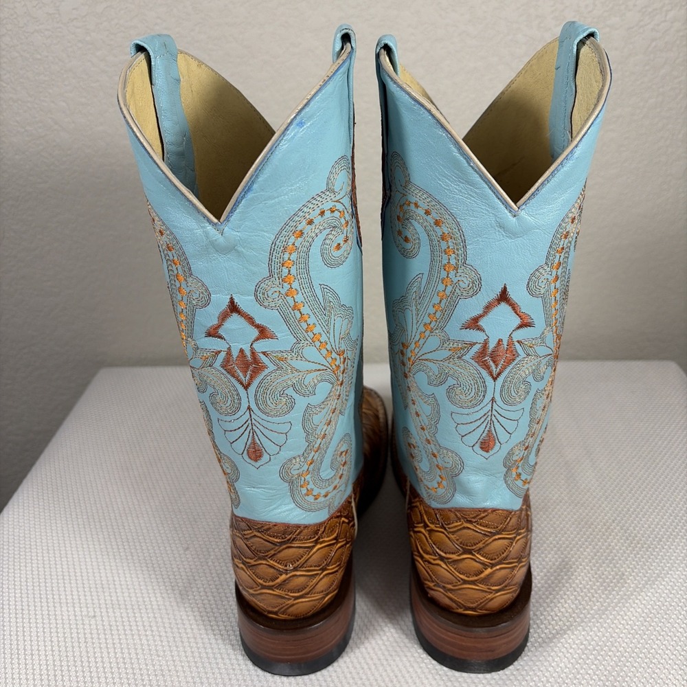 Ferrini Mens Print‎ Cognac Leather Cowboy Boots Style: 9239302080B XCELL - Picture 3 of 15